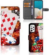 GSM Hoesje Geschikt voor Samsung Galaxy A73 5G Wallet Book Case Personaliseren Casino