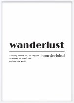 Poster Met Witte Lijst - Wanderlust Poster