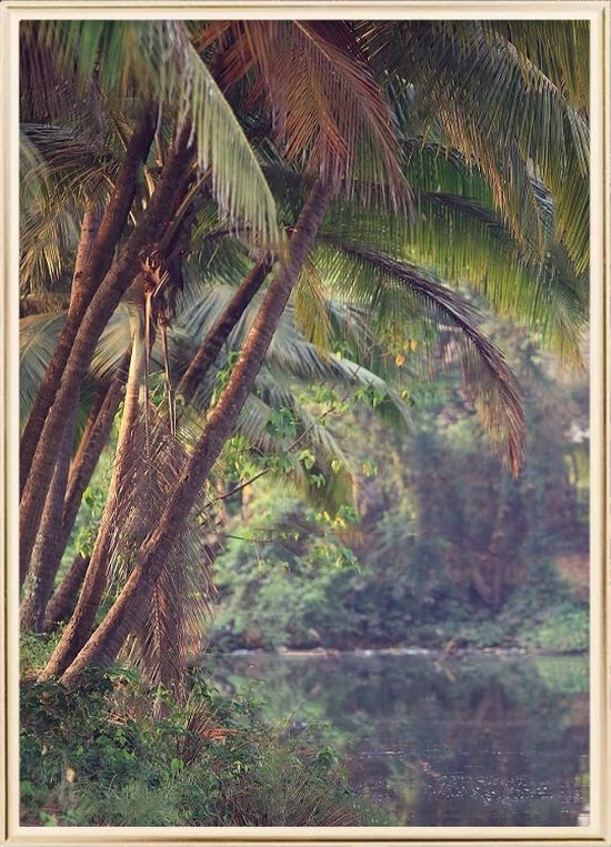 Poster Met Metaal Gouden Lijst - Palm Jungle Poster