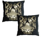 SVJ Home Decorations Tijger Kussen - 60 x 60 cm - Velvet - Set van 2