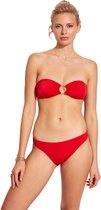 No Gossip Bandeau bikiniset met borstkussen Met ring accessoire en schouderbanden RED 40