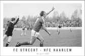 Walljar - FC Utrecht - HFC Haarlem '82 - Zwart wit poster met lijst