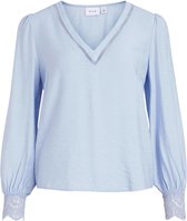 Vila Blouse Vihedvigs V-neck L/s Top 14073279 Kentucky Blue Dames Maat - W44