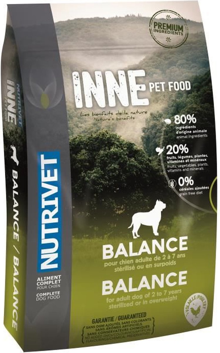 NUTRIVET Inne Balance Kipkroketten - Gesteriliseerde of overgewicht volwassen hond - 3 kg