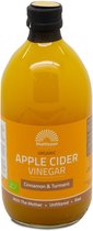 Mattisson - Biologische Apple Cider Vinegar (Appelazijn) - Kaneel & Kurkuma - Vegan & Biologisch Appel Azijn - 500 ml