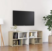 vidaXL Tv-meubel 104x30x52 cm spaanplaat wit en sonoma eikenkleurig