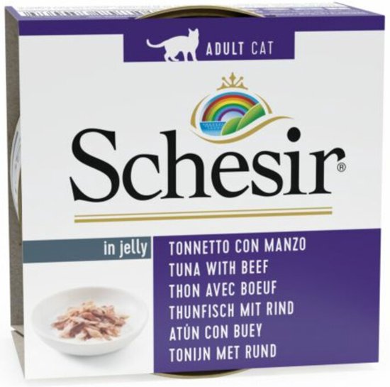 14x Schesir Kattenvoer Tonijn - Rund 85 gr