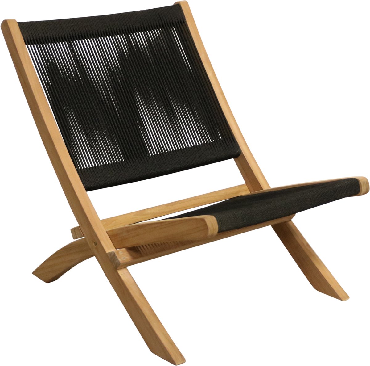 Raw Materials Rope zwarte tuinstoel - Loungestoel - 45x54x70 cm