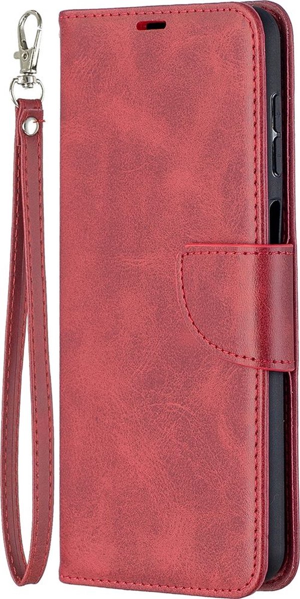 Mobigear Telefoonhoesje geschikt voor Samsung Galaxy A12 Hoesje | Mobigear Excellent Bookcase Portemonnee | Pasjeshouder voor 3 Pasjes | Telefoonhoesje voor Pinpas / OV Kaart / Rijbewijs - Rood