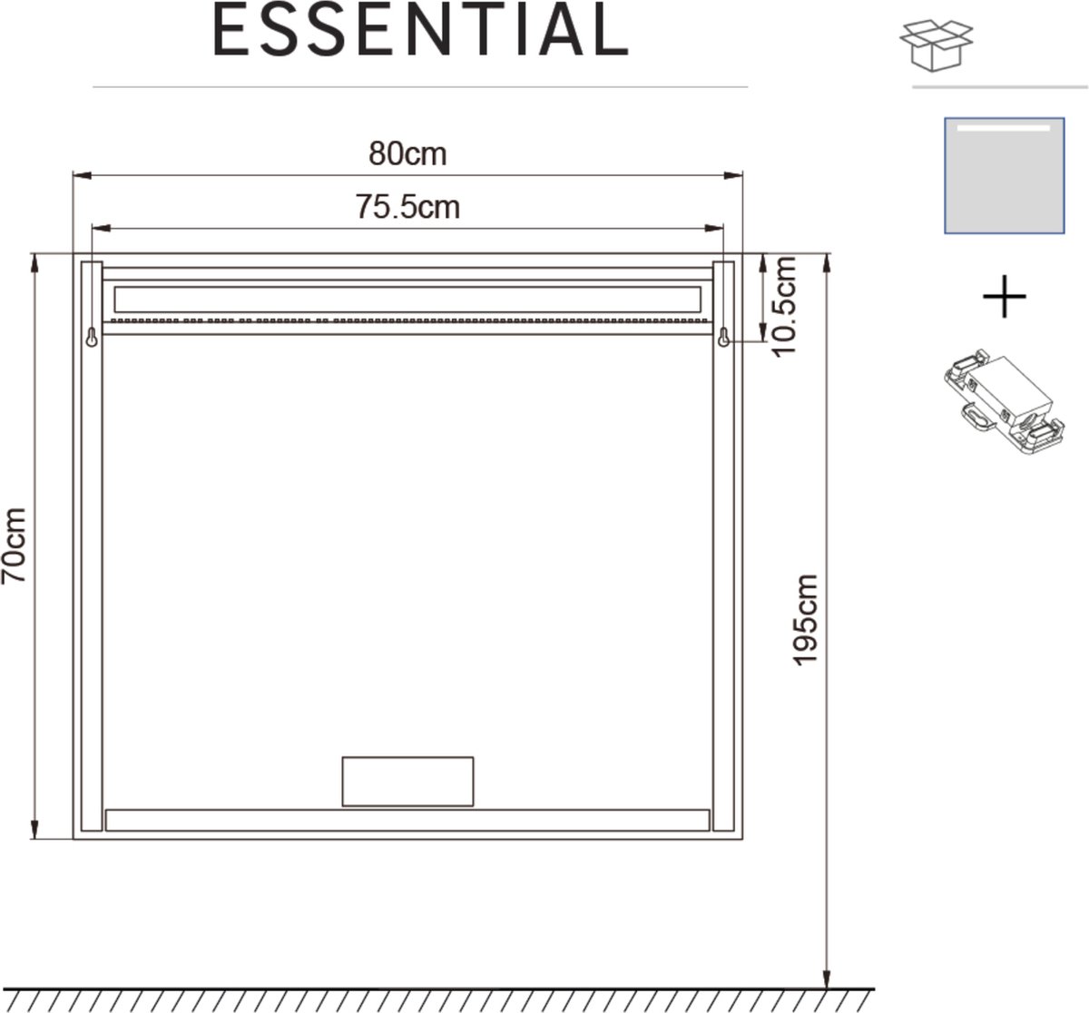 SENSEA - Miroir de salle de bain LED avec éclairage 19W ESSENTIAL - Lampe  miroir L.80