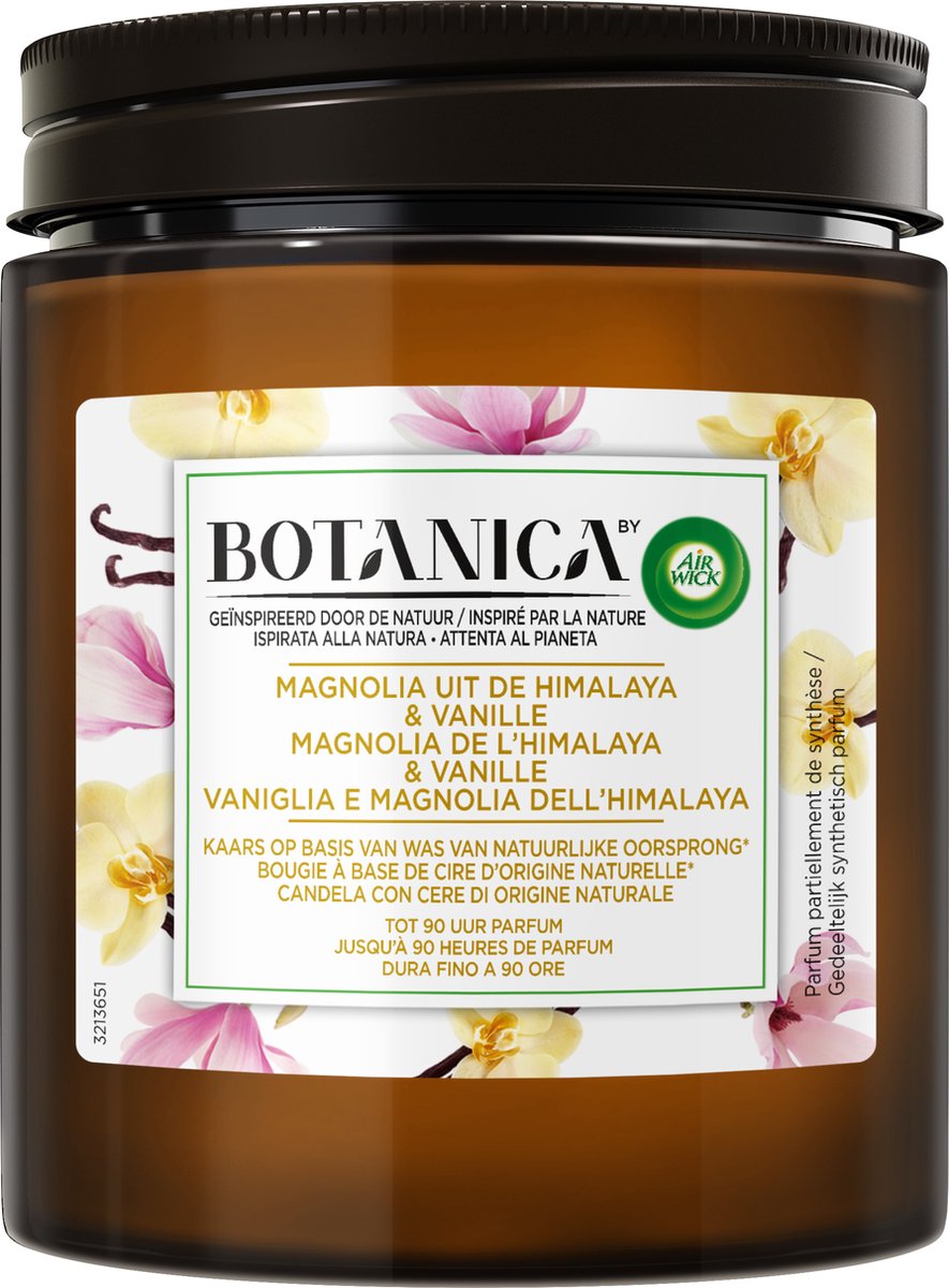 Botanica by Air Wick Geurkaars - Magnolia uit de Himalaya & Vanille - 500 gr - 90 branduren