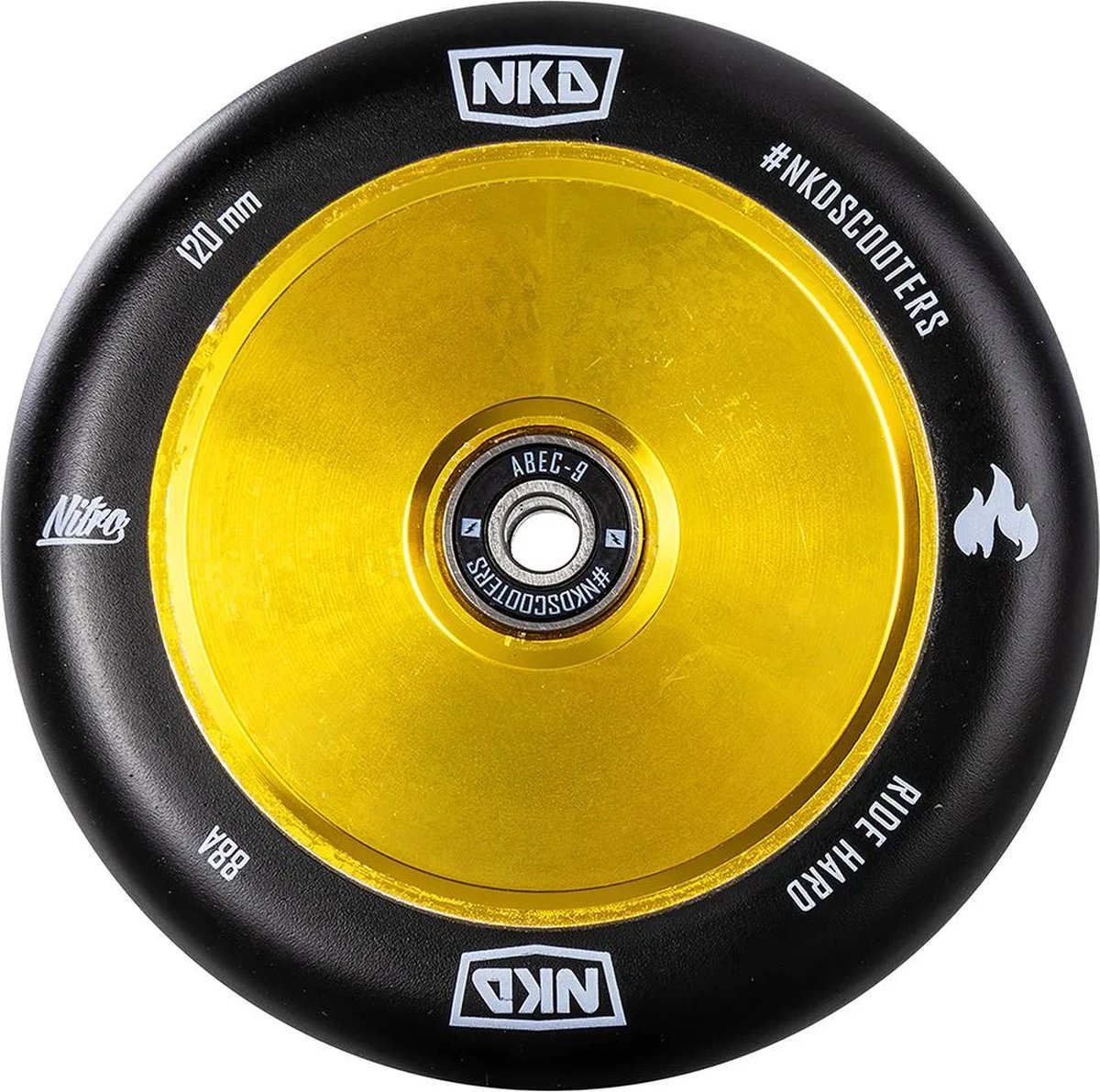 NKD Nitro 120mm ALU Elektrische Step Zwart/Goud - afbeelding 2