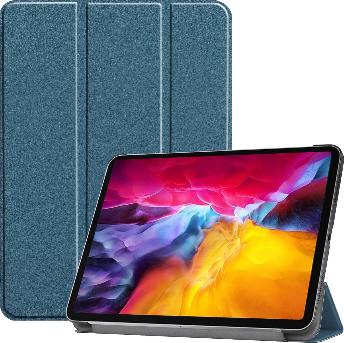 Mobigear Tablethoes geschikt voor Apple iPad Pro 11 Inch (2021) Hoes | Mobigear Tri-Fold Bookcase - Groen