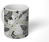 Mok - Koffiemok - Vintage - Bloemen - Vlinder - Design - Japans - Mokken - 350 ML - Beker - Koffiemokken - Theemok