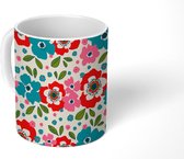 Mok - Koffiemok - Bloemen - Bladeren - Patronen - Mokken - 350 ML - Beker - Koffiemokken - Theemok