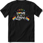 Love is love | Pride T-Shirt Heren - Dames - Unisex | LHBTI / LGBT / Gay / Homo / Lesbi |Cadeau Shirt | Grappige Love is Love Spreuken - Zinnen - Teksten Maat XL