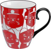 Tokyo Design studio - Kawaii Gelukskat - Mok - Porselein - 380ml - topkwaliteit