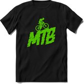 MTB Rider | TSK Studio Mountainbike kleding Sport T-Shirt | Neon Groen | Heren / Dames | Perfect MTB Verjaardag Cadeau Shirt Maat S