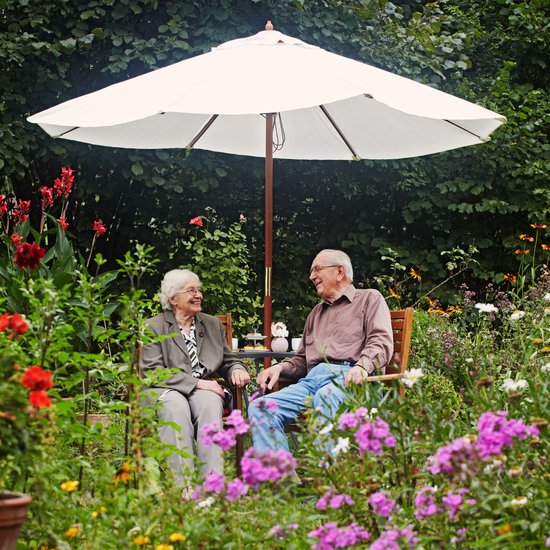 table de jardin relaxdays 70 cm avec trou pour parasol - table d'extérieur en métal - table de bistrot - table à manger