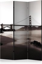Vouwscherm - San Francisco: Golden Gate Bridge in black and white [Room Dividers]