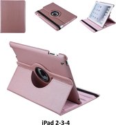 Apple iPad 2-3-4 Rose Gold 360 Degree Rotating Cover - Book Case Tablet Sleeve
