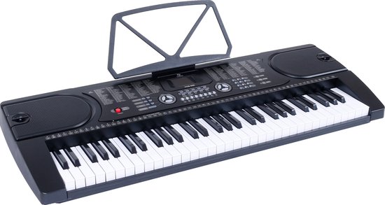 Foto: Fazley fkb 050 keyboard piano 61 toetsen met microfoon voor beginners zwart