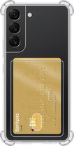 Samsung Galaxy S22 Hoesje Shock Proof Transparant Pashouder - Samsung Galaxy S22 Hoesje Transparant Case Shock Pasjeshouder - Samsung Galaxy S22 Transparant Shock Pasjeshouder Case