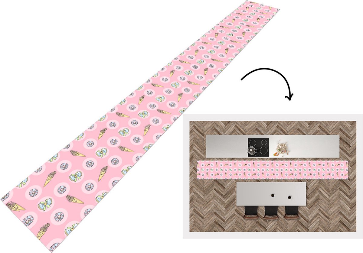 KitchenYeah Keukenloper - Keukenmat - Donuts - Kawaii - Patronen - Pastel - Keuken vloerkleed multicolor, foto 2