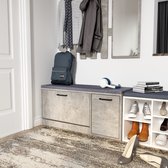 Schoenenbank - Houten - Schoenenopbergkast - Bank - met Organizer Unit - Grijs