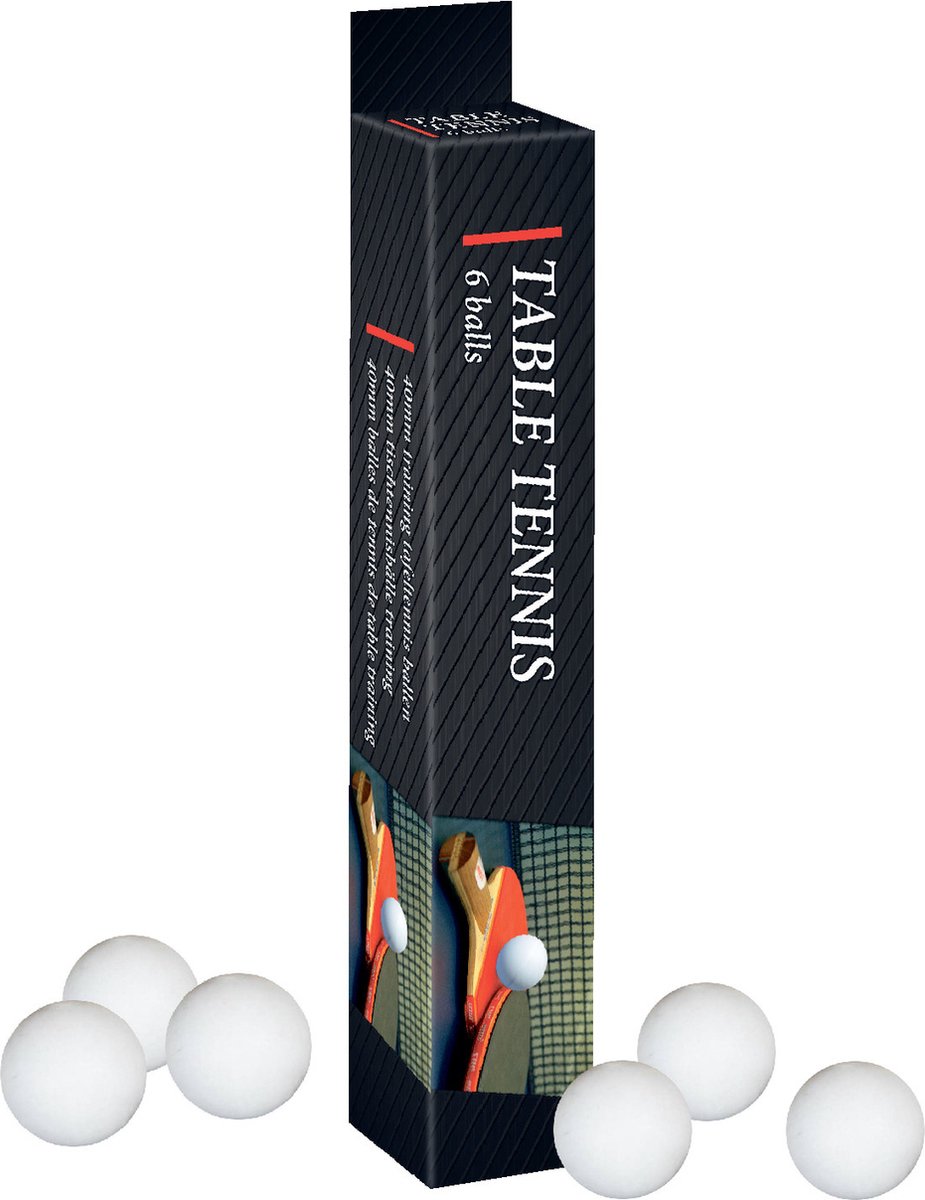 Set van 6x stuks tafeltennis/pingpong ballen 4 cm - Tafeltennissen - Tafeltennisballen