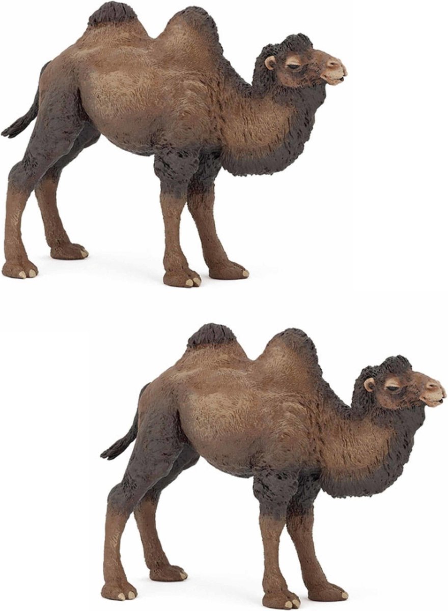Papo Speelgoed kameel - 2x stuks - figuur - 12 cm - kunststof - speeldieren - dieren - speelfiguren - woestijndieren