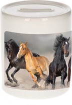 Dieren paard foto spaarpot 9 cm jongens en meisjes - Cadeau spaarpotten paarden liefhebber