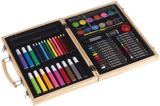 Grafix Schilderset voor kinderen, 180 stuks, schilderskoffer