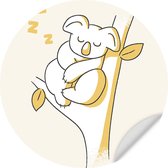 Muursticker Slapend Koala Beertje Rond - Wanddecoratie - Kinderkamer - Babykamer