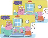 2x stuks placemats voor kinderen Peppa Pig 43 x 28 cm - Eten en knutsel placemat voor jongens en meisjes