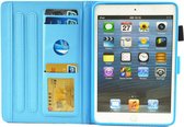 Peachy Ananas kleurrijk flipcase leder klaphoes iPad mini 1 2 3 4 5 - Lichtblauw Roze Paars