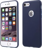 Peachy Effen blauw gekleurde silicone hoesje iPhone 7 8 Blauwe cover Blue case