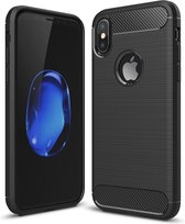 Peachy Carbon Armor hoesje iPhone X XS zwart TPU case bescherming