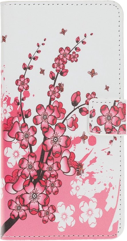 Étui à fleurs en similicuir portefeuille Peachy pour iPhone 12 mini - Blanc