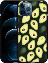 iPhone 12 Pro Max Hoesje Zwart Avocado's - Designed by Cazy
