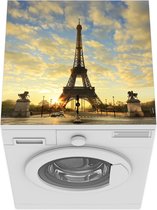 Wasmachine beschermer mat - Eiffeltoren - Zonsopkomst - Wolken - Breedte 60 cm x hoogte 60 cm