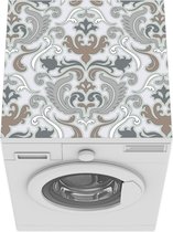 Wasmachine beschermer mat - Grijs - Vintage - Patroon - Luxe - Breedte 60 cm x hoogte 60 cm