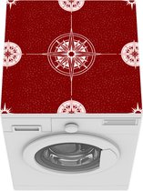 Wasmachine beschermer mat - Kompas - Reizen - Patronen - Breedte 60 cm x hoogte 60 cm