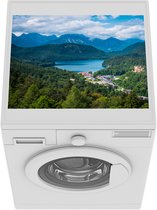 Wasmachine beschermer mat - Slot Neuschwanstein met dorp en meer - Breedte 55 cm x hoogte 45 cm