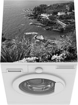 Wasmachine beschermer mat - Azoren - Water - Natuur - Zwart - Wit - Breedte 60 cm x hoogte 60 cm