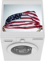 Wasmachine beschermer mat - Handen houden een Amerikaanse vlag vast - Breedte 55 cm x hoogte 45 cm