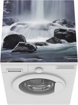 Wasmachine beschermer mat - Waterval - Stenen - Natuur - Breedte 60 cm x hoogte 60 cm