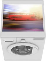 Wasmachine beschermer mat - Wazige dubbeldekker bus in Londen - Breedte 55 cm x hoogte 45 cm