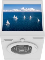 Wasmachine beschermer mat - Zeilboot - Water - Wolken - Breedte 55 cm x hoogte 45 cm
