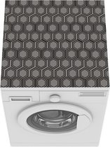 Wasmachine beschermer mat - Zwart - Patronen - Hexagon - Breedte 60 cm x hoogte 60 cm